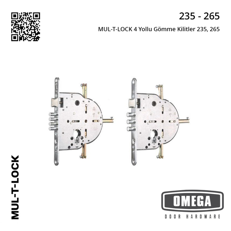 MUL-T-LOCK 4 Yollu Gömme Kilitler 235, 265