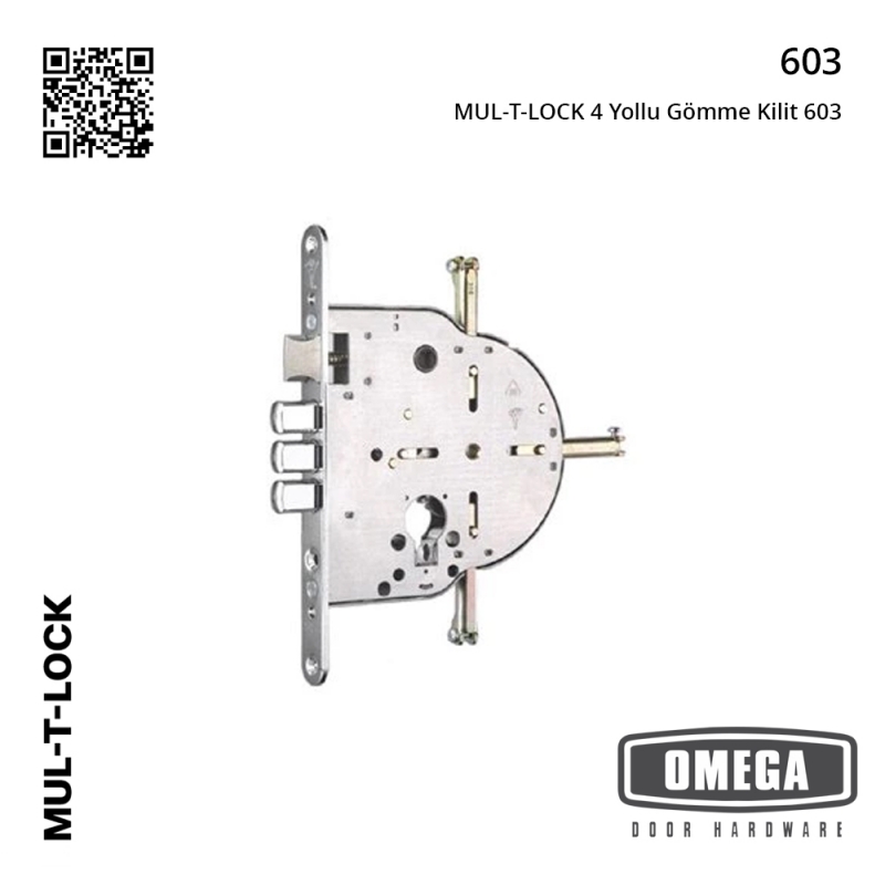 MUL-T-LOCK 4 Yollu Gömme Kilit 603