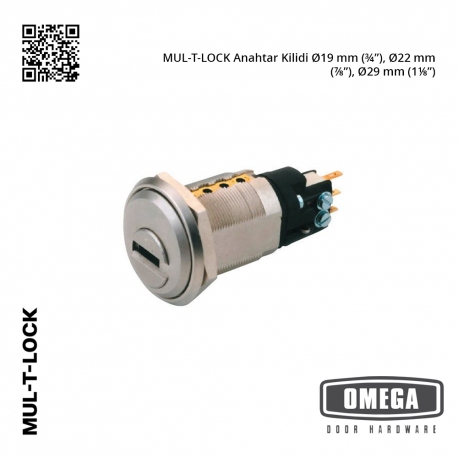 MUL-T-LOCK Anahtar Kilidi Ø19 mm (¾”), Ø22 mm (⅞”), Ø29 mm (1⅛”)