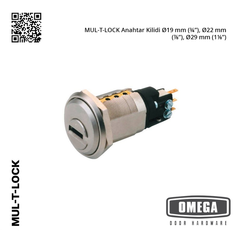 MUL-T-LOCK Anahtar Kilidi Ø19 mm (¾”), Ø22 mm (⅞”), Ø29 mm (1⅛”)