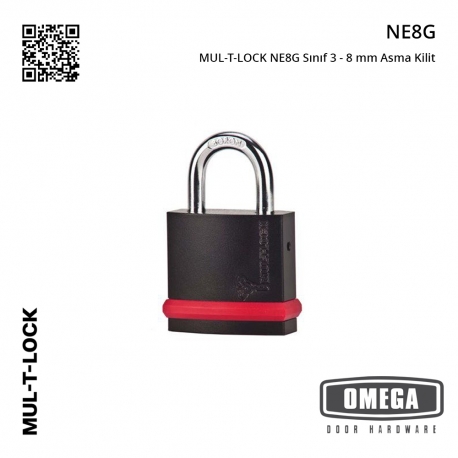 MUL-T-LOCK NE8G Sınıf 3 - 8 mm Asma Kilit